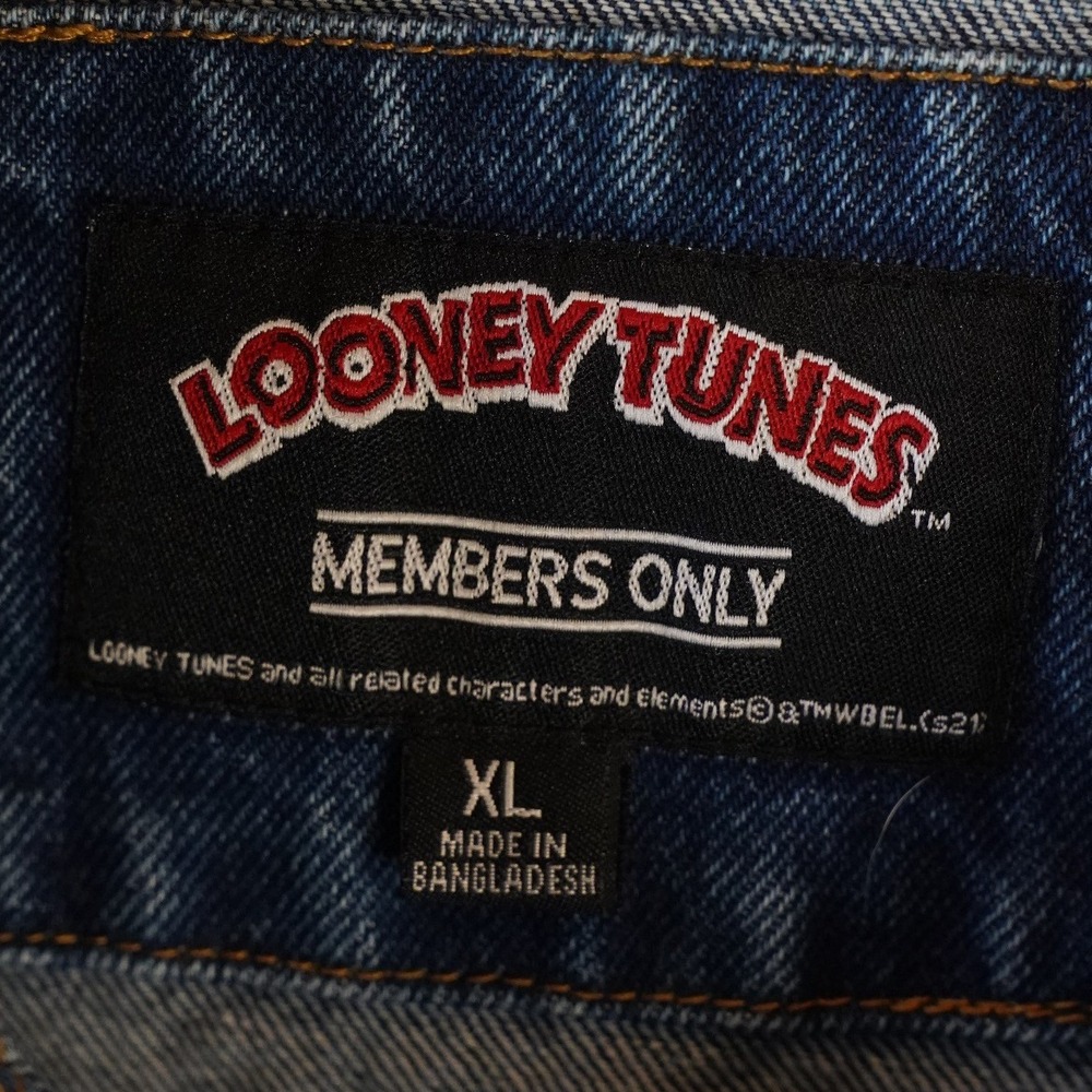 NWT,‎ Looney Tunes Members Only, Space Jam New Legacy Denim Jacket XL Bugs Bunny - Picture 6 of 8